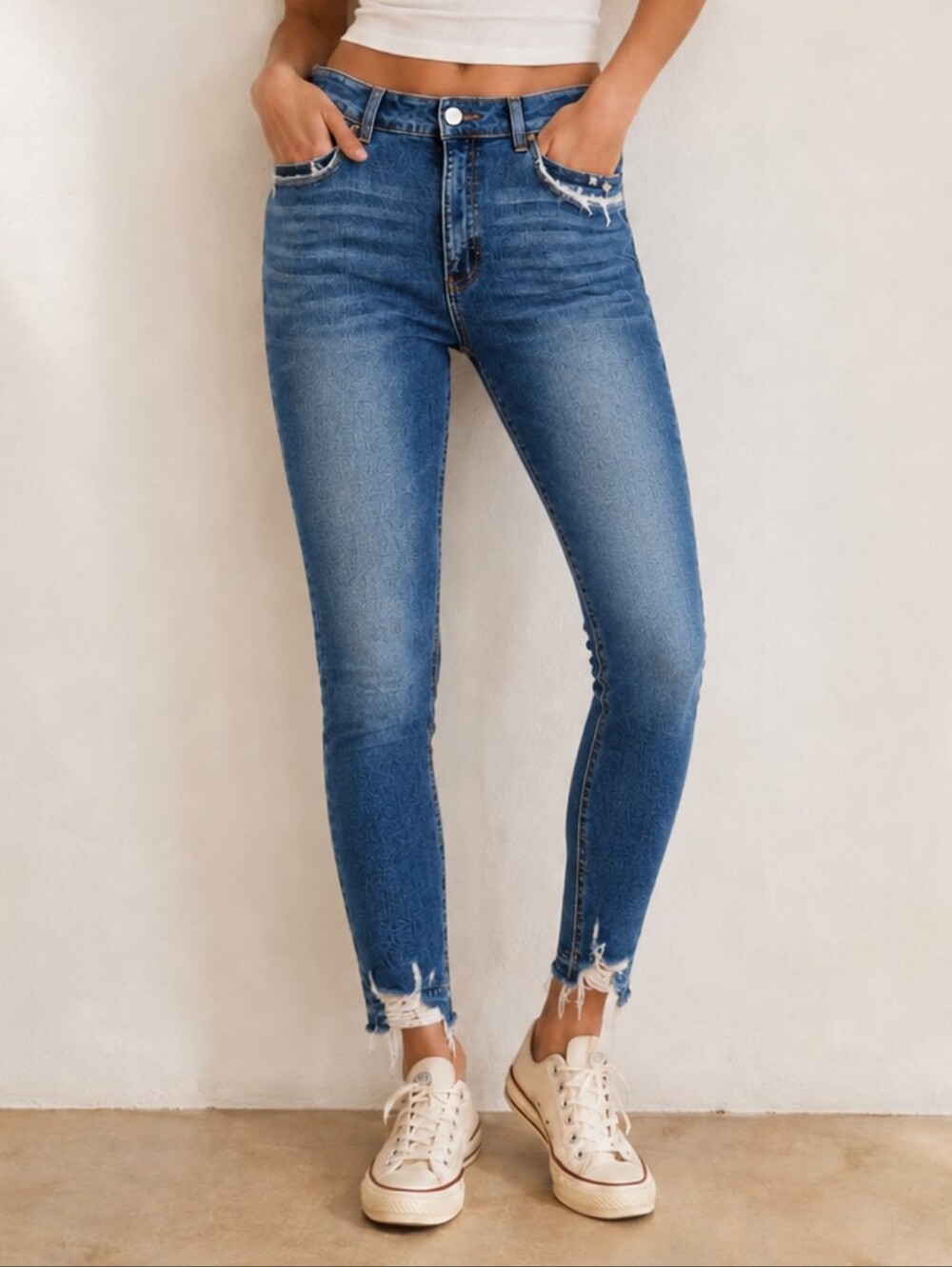 NWT Vervet Hayle High Rise Skinny Jeans Women Size 16 Stretch Distressed Denim